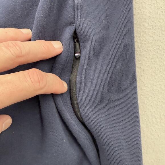 Fourlaps x Peloton Sweatshirt Mens XL Navy Blue Crewneck Zipper Pockets Athletic - Picture 9 of 10